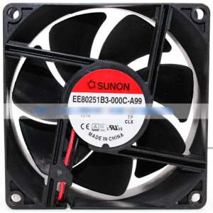 SUNON EE80251B3-000C-A99 12V 1.1W 2wires cooling fan