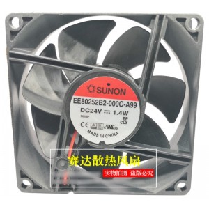 SUNON EE80252B2-000C-A99 24V 1.4W 2wires Cooling Fan