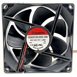 SUNON EE92251B3-000C-A99 12V 1.3W 2wires Cooling Fan