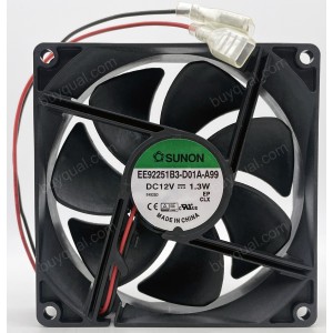 SUNON EE92251B3-D01A-A99 12V 1.3W 2wires Cooling Fan