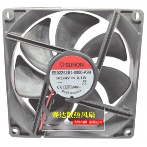 Sunon EE92252B1-0000-A99 24V 2.1W 2wires Cooling Fan