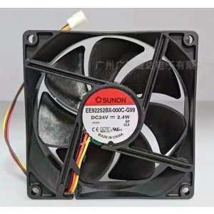 SUNON EE92252BX-000C-G99 24V  2.4W 3wires Cooling Fan
