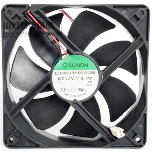 SUNON EEC0251B2-0000-A99 12V 3.4W 2wires Cooling Fan