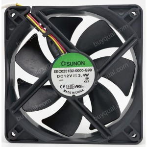 SUNON EEC0251B2-0000-G99 12V 3.4W 3wires Cooling Fan