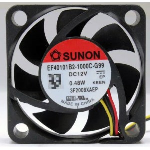 SUNON EF40101B2-1000C-G99 12V  0.48W 3wires Cooling Fan