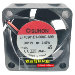 SUNON EF40201B1-000C-A99 12V 0.69W 2wires Cooling Fan