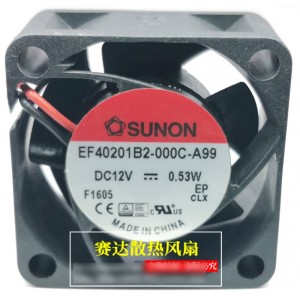 SUNON EF40201B2-000C-A99 12V 0.53W 2wires Cooling Fan