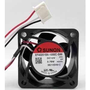 SUNON EF40201BX-1000C-S99 12V 0.78W 3wires Cooling Fan