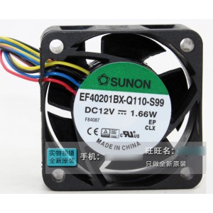 Sunon EF40201BX-Q110-S99 12V 1.66W 4wires Cooling Fan 