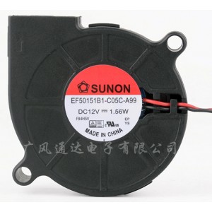 SUNON EF50151B1-C05C-A99 12V 1.56W 2wires Cooling Fan