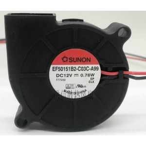 SUNON EF50151B2-C03C-A99 12V 0.78W 2wires Cooling Fan