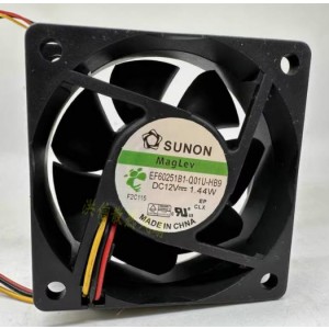 SUNON EF60251B1-Q01U-HB9 12V 1.44W 3wires Cooling Fan 