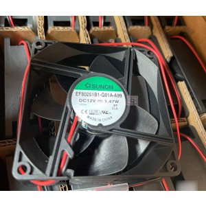 SUNON EF80251B1-Q01A-A99 12V 1.47W 2wires Cooling Fan