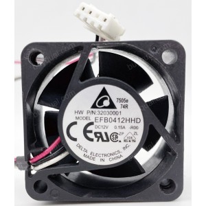 DELTA EFB0412HHD EFB0412HHD-R00 12V 0.15A 3wires Cooling Fan