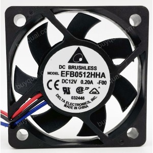 DELTA EFB0512HHA EFB0512HHA-F00 12V 0.2A 3wires Cooling Fan - Picture need