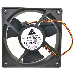 Delta EFB1212VHE 12V 0.72A 3wires Cooling Fan