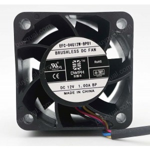 DWPH EFC-04G12W-BP01 12V 1.00A 4wires Cooling Fan  - New 