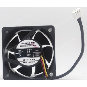 DWPH EFC-06E12D-AF03 EFC-06E12D-AF04 EFC-06E12D-A006 12V 0.60A 3wires Cooling Fan