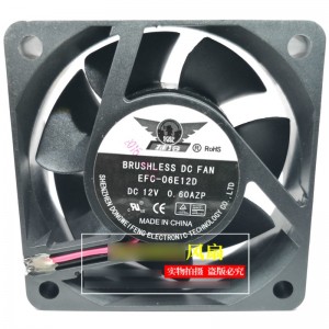 DWPH EFC-06E12D 12V 0.60A 2wires Cooling Fan