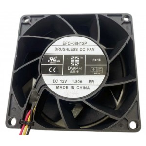 DWPH EFC-08H12P 12V 1.8A 3wires Cooling Fan