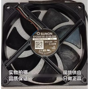 SUNON EFC0251B1-Q100-G99 12V 3.44W 3wires Cooling Fan