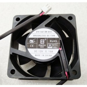 DWPH EFH-06E12M-A003 12V 0.16A 2wires Cooling Fan