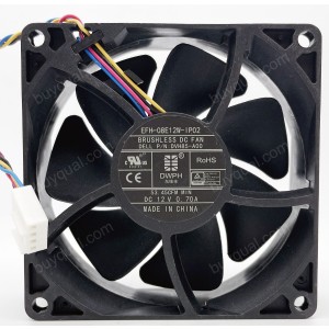 DWPH EFH-08E12W-IP02 FH-08E12W-IPO2 12V 0.70A 4wires Cooling Fan