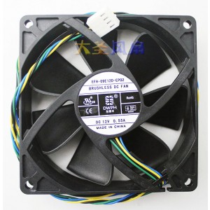 DWPH EFH-09E12D-EP02 12V 0.55A 4wires Cooling Fan