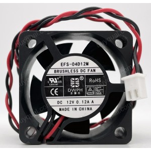 DWPH EFS-04D12M 12V 0.12A 2wires Cooling Fan