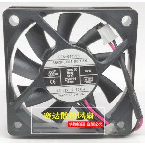 DWPH EFS-06C12H 12V 0.25A 2wires Cooling Fan