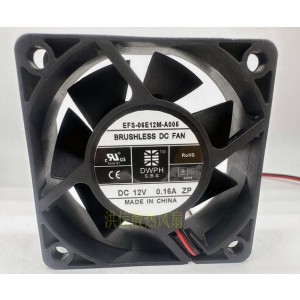 DWPH EFS-06E12M-A005 12V 0.16A 2wires Cooling Fan 