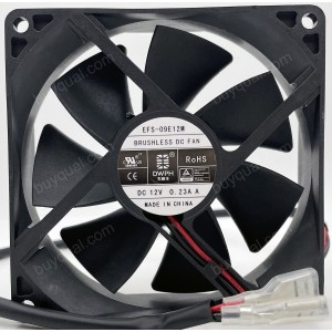 DWPH EFS-09E12M 12V 0.23A 2wires Cooling Fan 