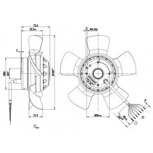 Ebmpapst A2D200-AA04-44 265/460V 0.19/0.11A 65W Cooling Fan