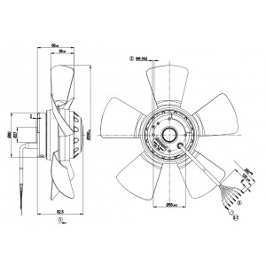 Ebmpapst A2D250-AA26-72 M2D068-DF 230/400V 135/185W Cooling Fan 