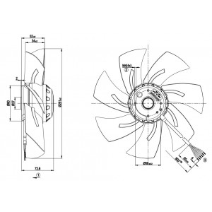 Ebmpapst A2D250-AH02-10 400V 0.19/0.23A 105/145W Cooling Fan