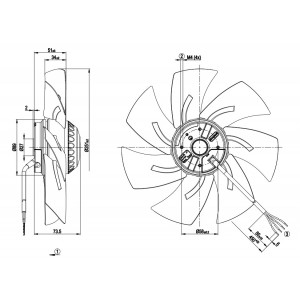 Ebmpapst A2E250-AL86-17 115V 0.96/1.4A 110/160W Cooling Fan