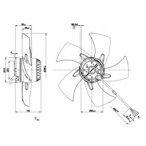 Ebmpapst A2E300-AP02-08 230V 1.1/1.55A 230/360W Cooling Fan