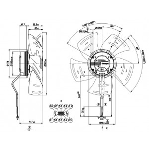 Ebmpapst A3G400-AA37-89 100-130V 4.0A Cooling Fan