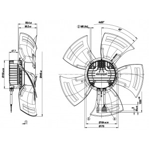 Ebmpapst A3G450-BK14-P1 110V 3.1A 340W Cooling Fan