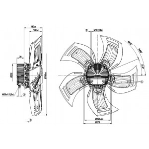 Ebmpapst A3G800-AY27-01 400V 3.7A 2400W Cooling Fan