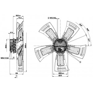 Ebmpapst A3G910-AS22-01 400V 2.4A 1550W Cooling Fan