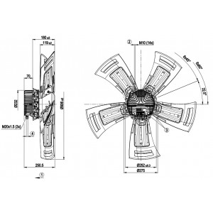 Ebmpapst A3G910-AU31-11 200V 6.4A 2100W Cooling Fan