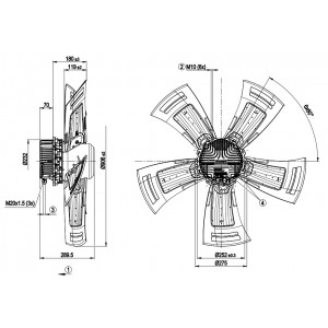 Ebmpapst A3G910-AV12-77 400V 4.4A 2880W Cooling Fan