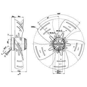 Ebmpapst A4E400-AP02-12 230V 0.73/1.05A 160/240W Cooling Fan