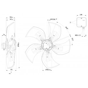 Ebmpapst AZD800-AM03-01 400-480V 1.15-0.55A 370-280W Cooling Fan