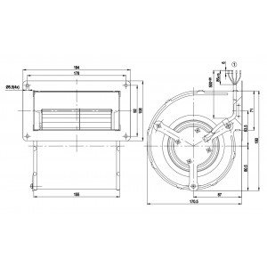 Ebmpapst D2E133-BI40-55 M2E068-CF 230V 0.6/0.62A 135/140W 4wires Cooling Fan