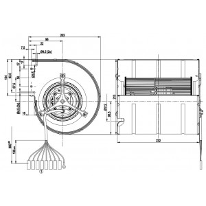 Ebmpapst D4E133-DH61-D1 M4E068-BF 230V 0.36A 80W 9wires Cooling Fan