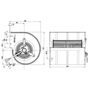 Ebmpapst D4E133-DL01-H9 230V 0.36/0.49A 80/95W 4wires Cooling Fan