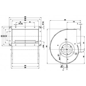 Ebmpapst D4E180-BA02-02 230V 1.58/2.02A 360/460W 4wires Cooling Fan