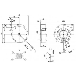 Ebmpapst G1G097-AA05-15 24V 16W 4wires Cooling Fan